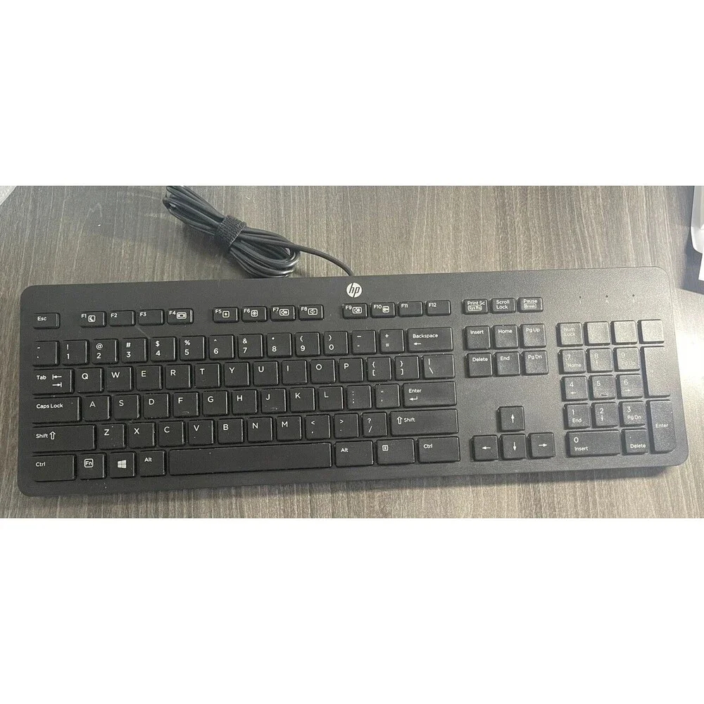 HP USB Slim KeyboardUS 803181-001. Wired USB. Black. Model: KBAR 211